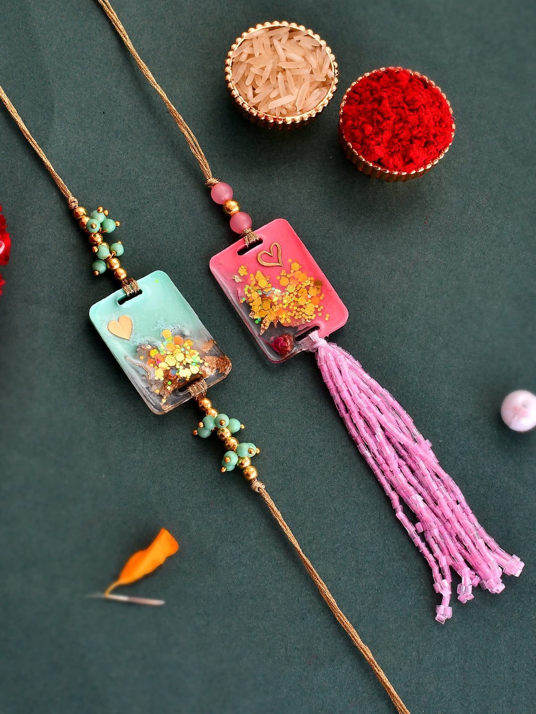 Handcrafted Resin Bhaiya Bhabhi Rakhi