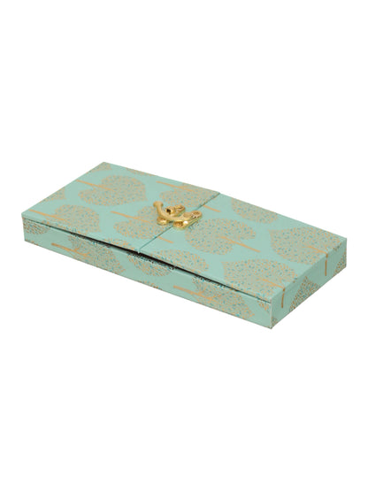 Green and Gold Bhaiya Bhabhi Rakhi with Sweet Box