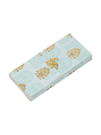 Blue and Gold Bhaiya Bhabhi Rakhi with Sweet Box