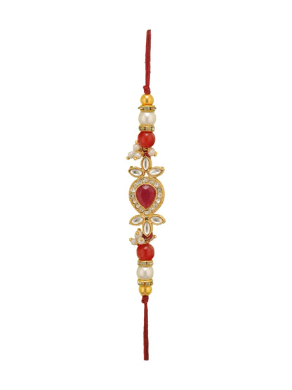 Red Traditional Bhaiya Bhabhi Rakhi Set