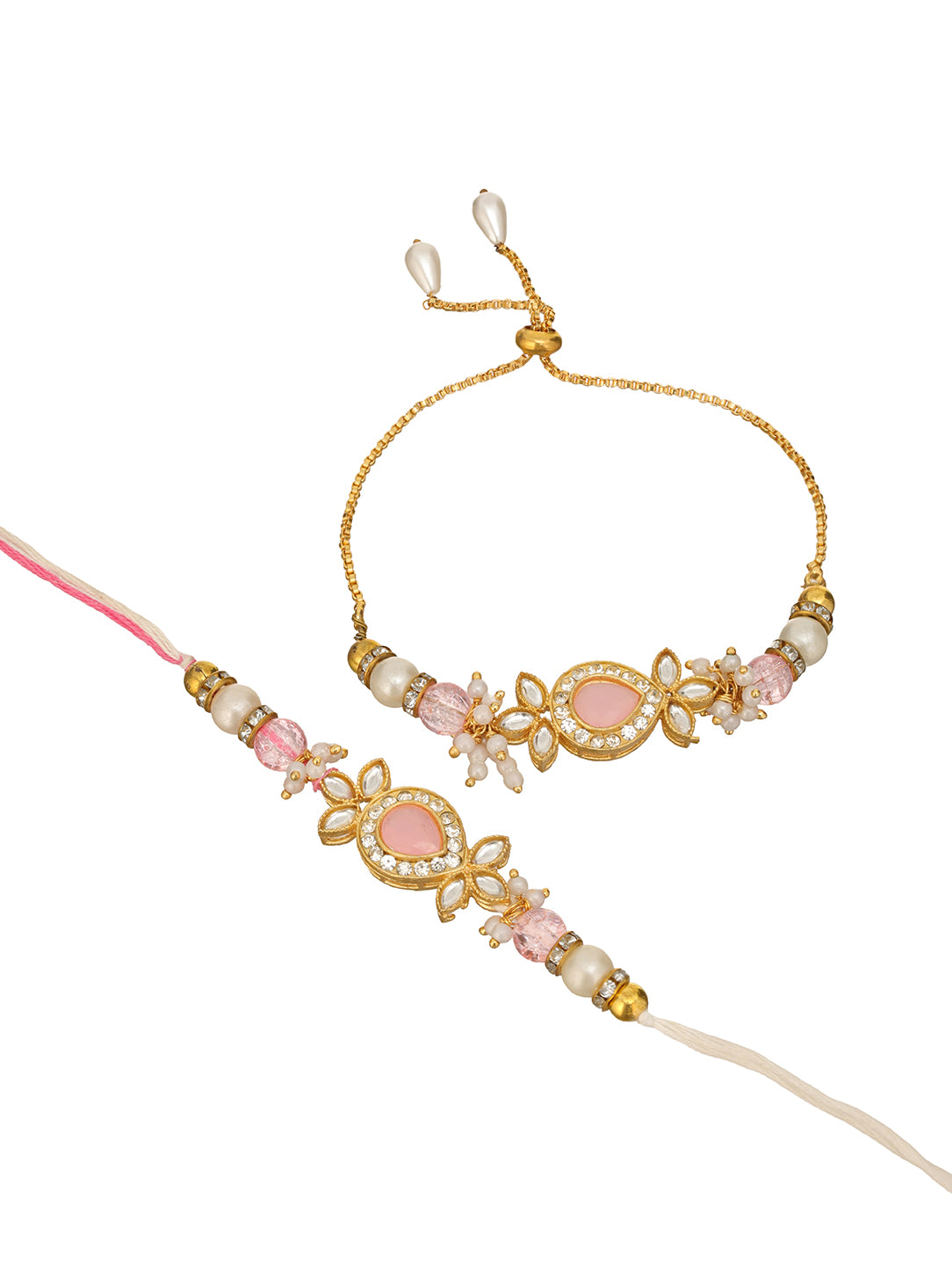 Premium Pink Rakhi with 200 Gm Kanpuri Laddu - Raksha Bandhan Gift Set for Brother