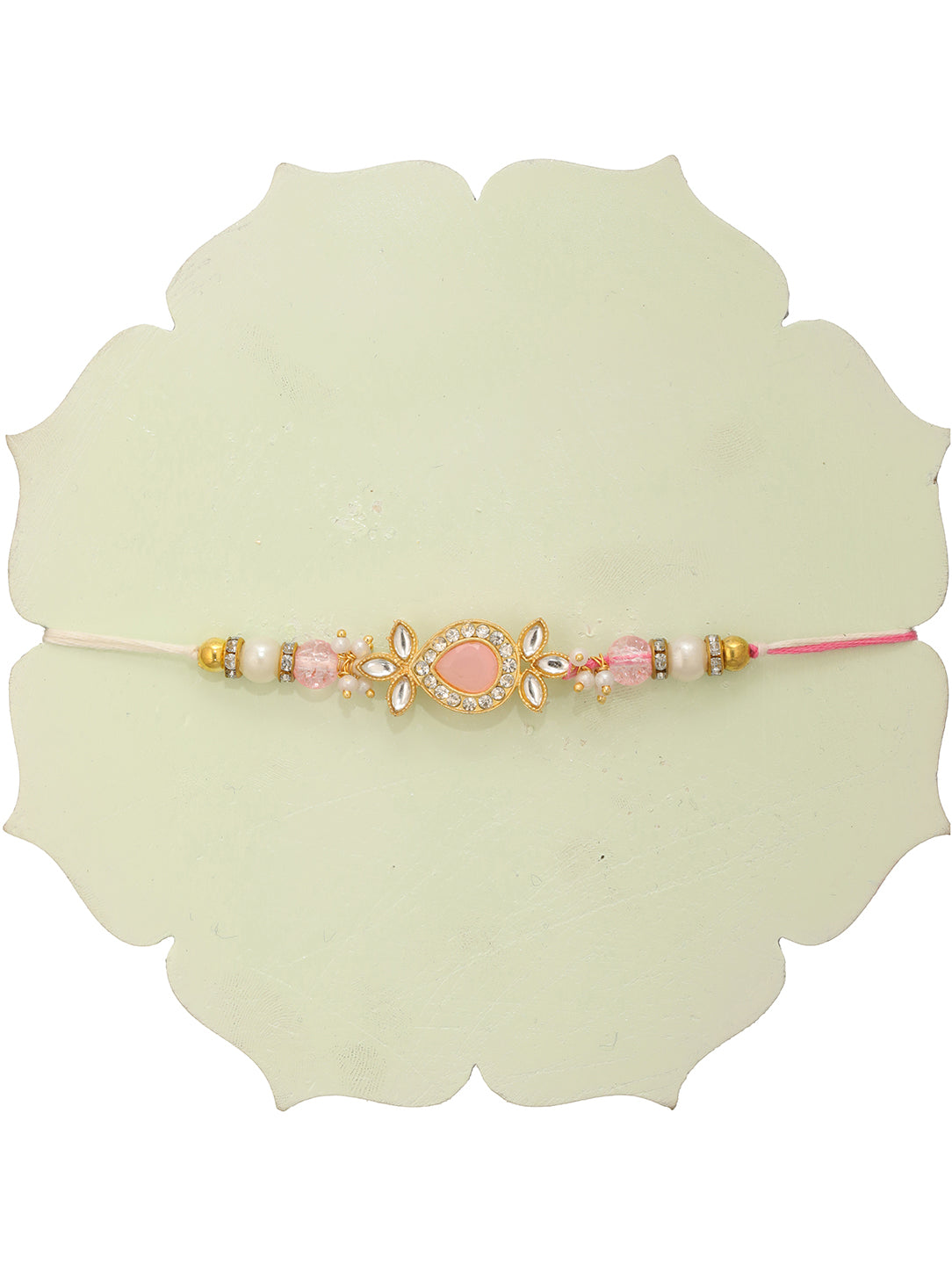 Premium Pink Rakhi with 200 Gm Kanpuri Laddu - Raksha Bandhan Gift Set for Brother