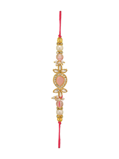 Premium Pink Rakhi with 200 Gm Kanpuri Laddu - Raksha Bandhan Gift Set for Brother