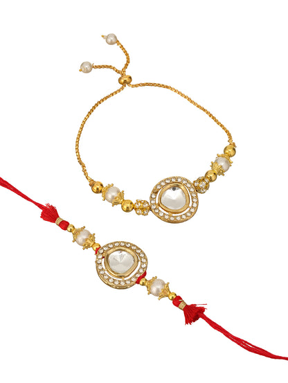 Premium Red Rakhi with 200 Gm Dodha Burfi - Raksha Bandhan Gift Set for Brother