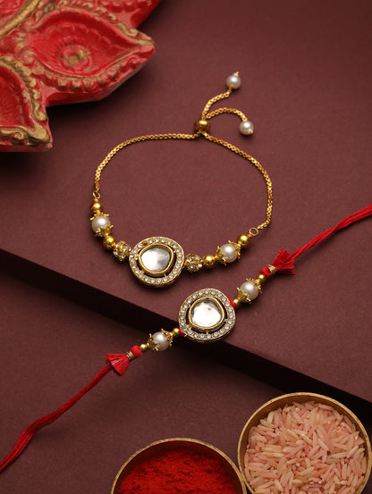 Premium Red Rakhi with 200 Gm Kaju Katli - Raksha Bandhan Gift Set for Brother