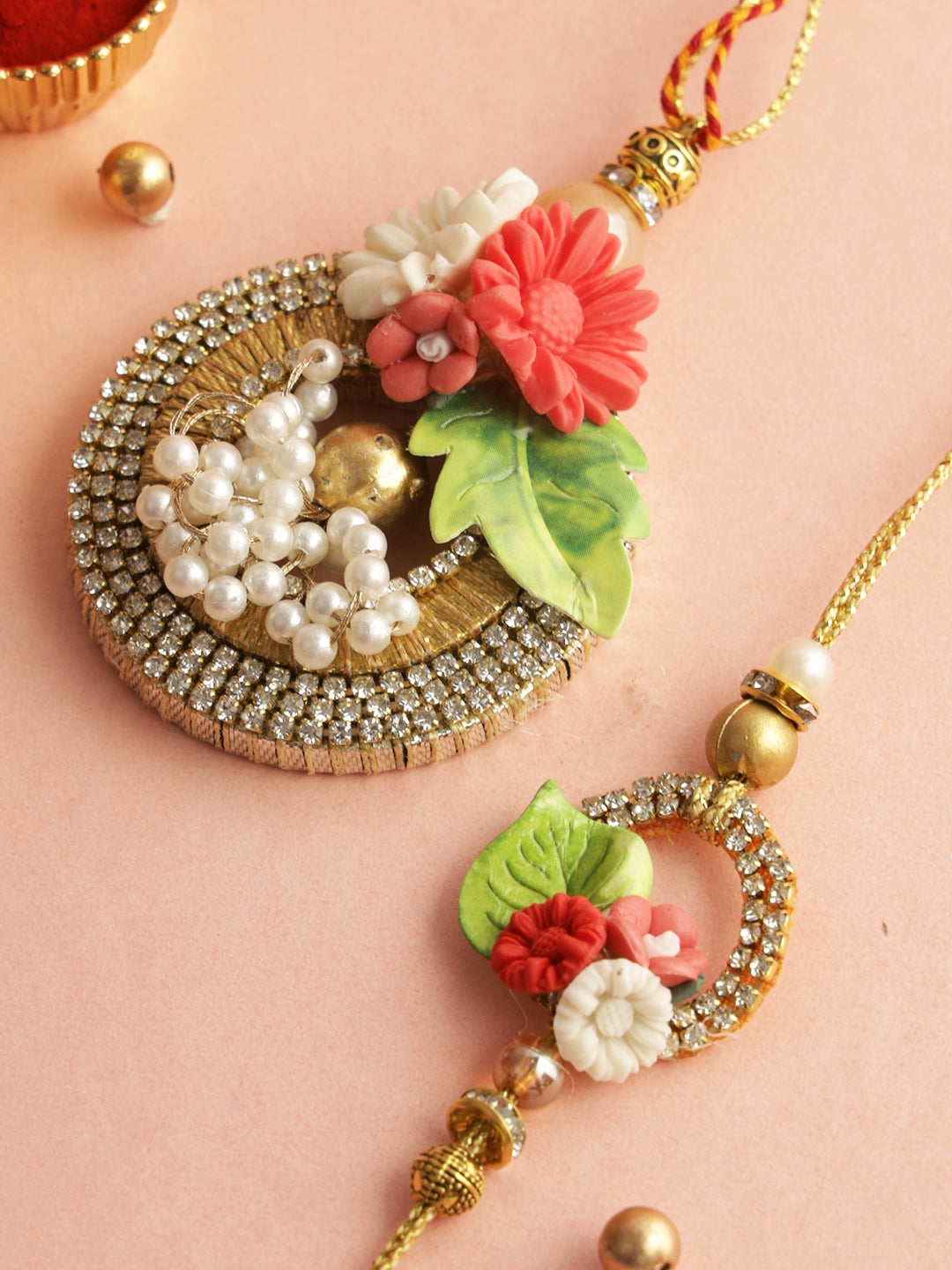 Petal and Pearl Bhaiya Bhabhi Rakhi Set