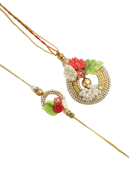 Petal and Pearl Bhaiya Bhabhi Rakhi Set