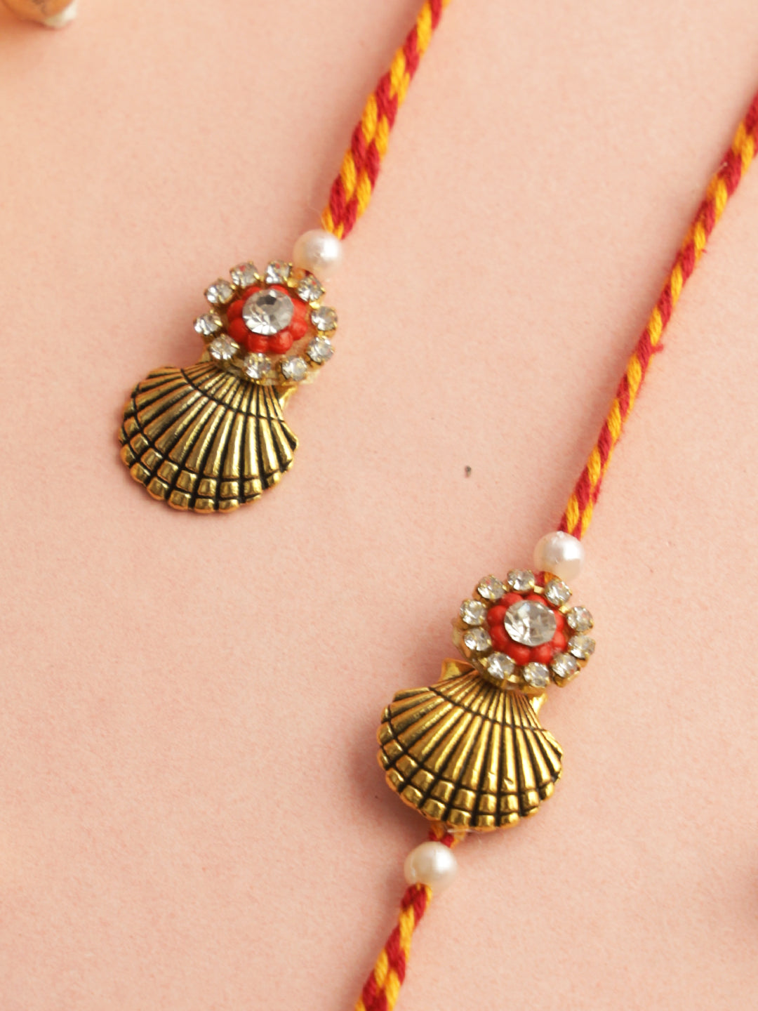 Golden Shell Bhaiya Bhabhi Rakhi