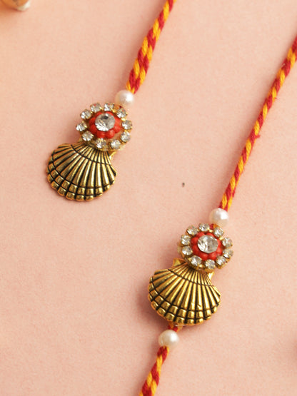 Golden Shell Bhaiya Bhabhi Rakhi