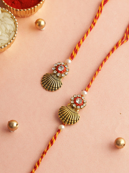 Golden Shell Bhaiya Bhabhi Rakhi