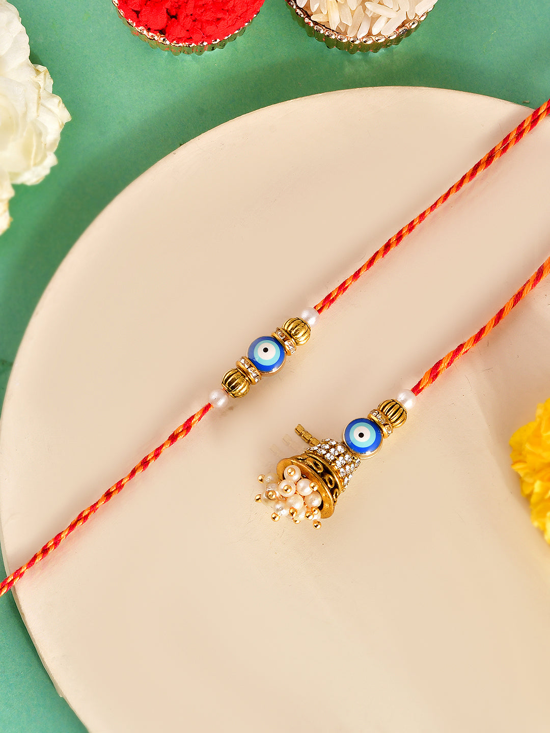 Evil Eye and Jhumki Bhaiya Bhabhi Rakhi Set with Box