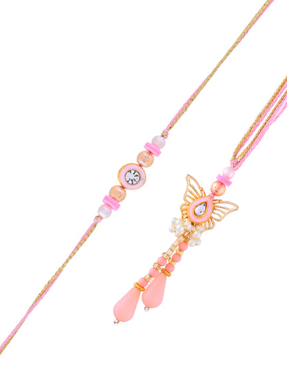 Handpicked Rosé Elegance Rakhi Set for Bhaiya Bhabhi