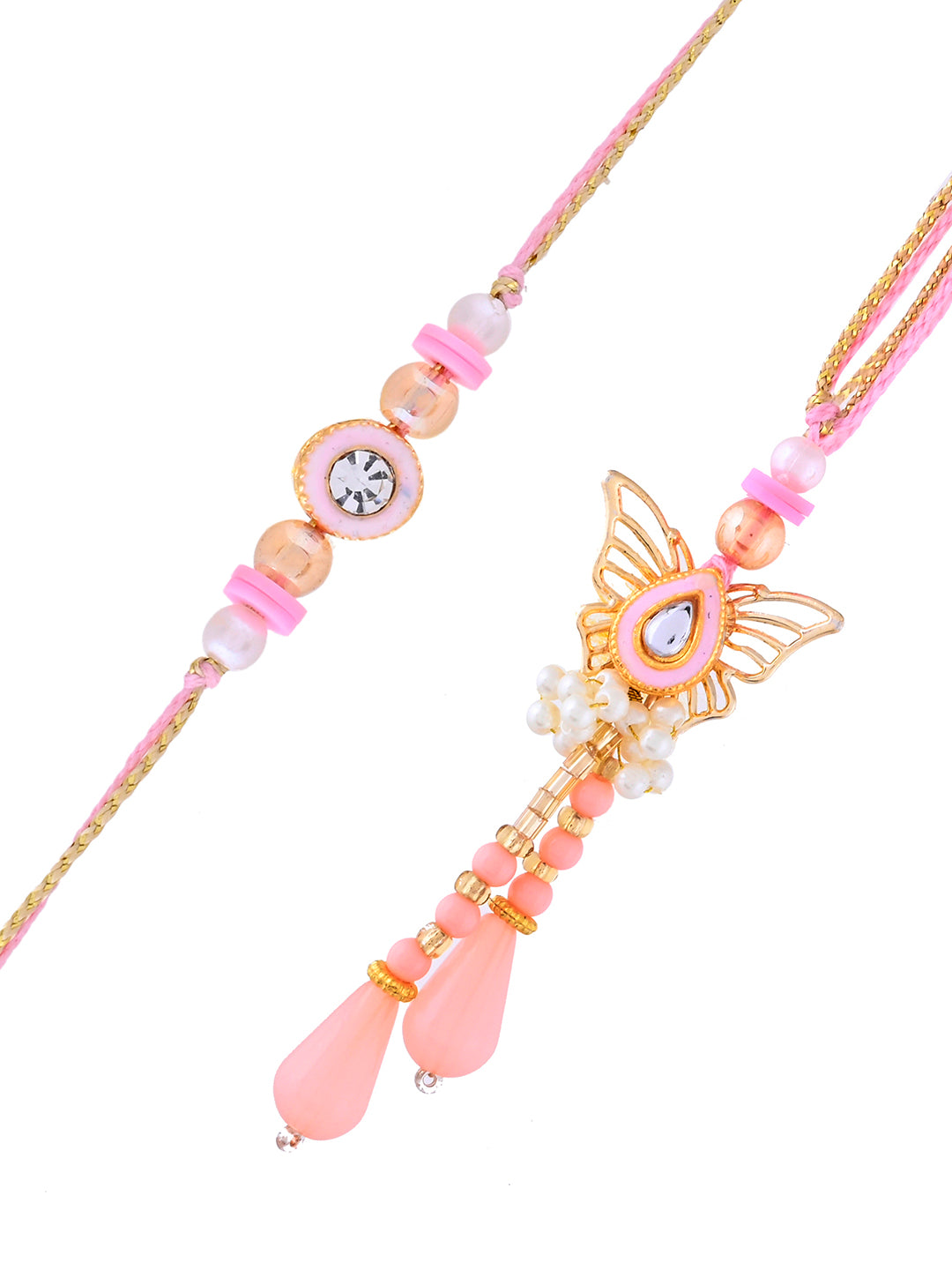 Handpicked Rosé Elegance Rakhi Set for Bhaiya Bhabhi