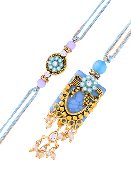 Handcrafted Royal Jharokha Bhaiya Bhabhi Rakhi Set