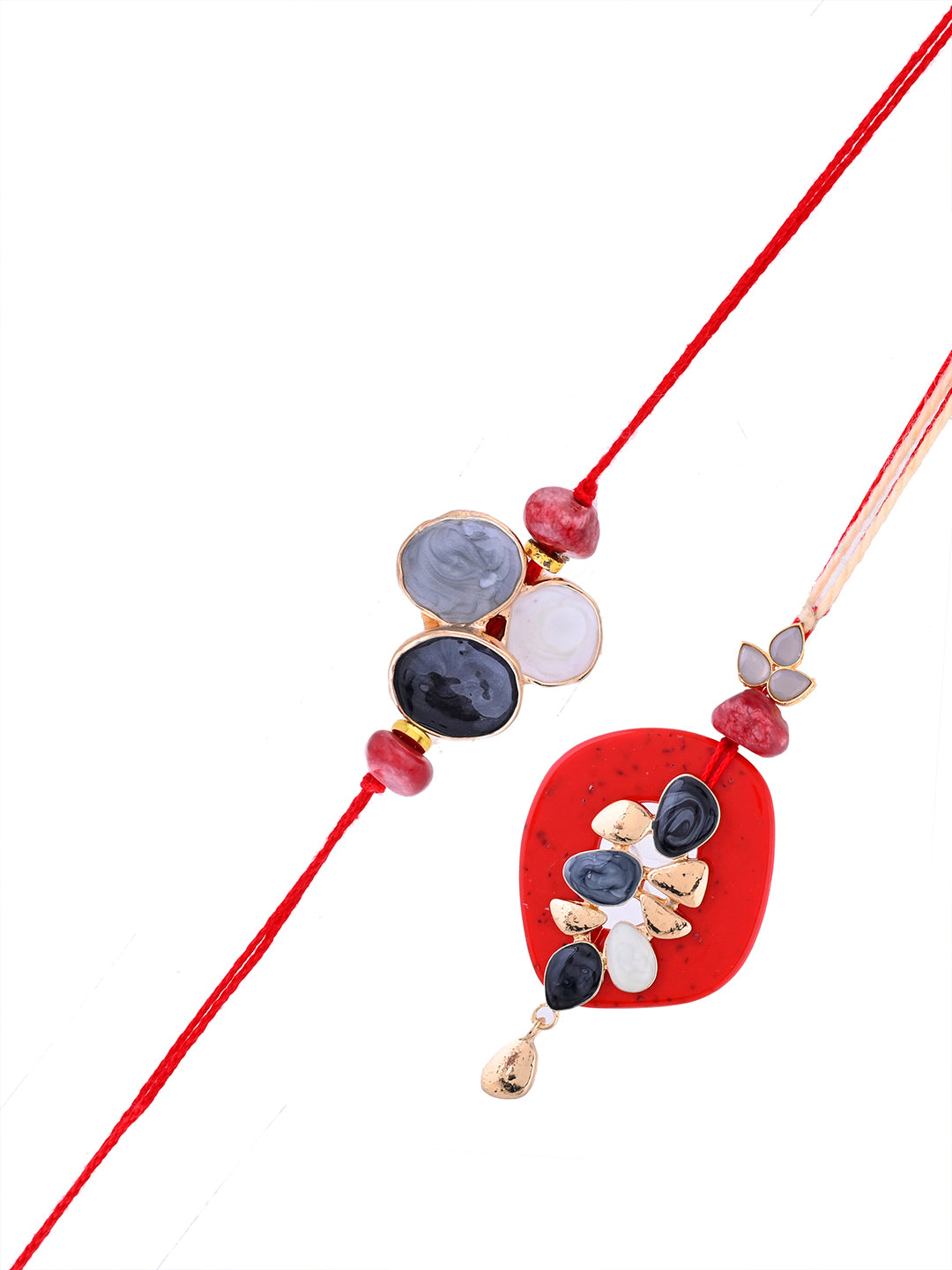 Festive Red Bhaiya Bhabhi Rakhi Set – Handcrafted with Love