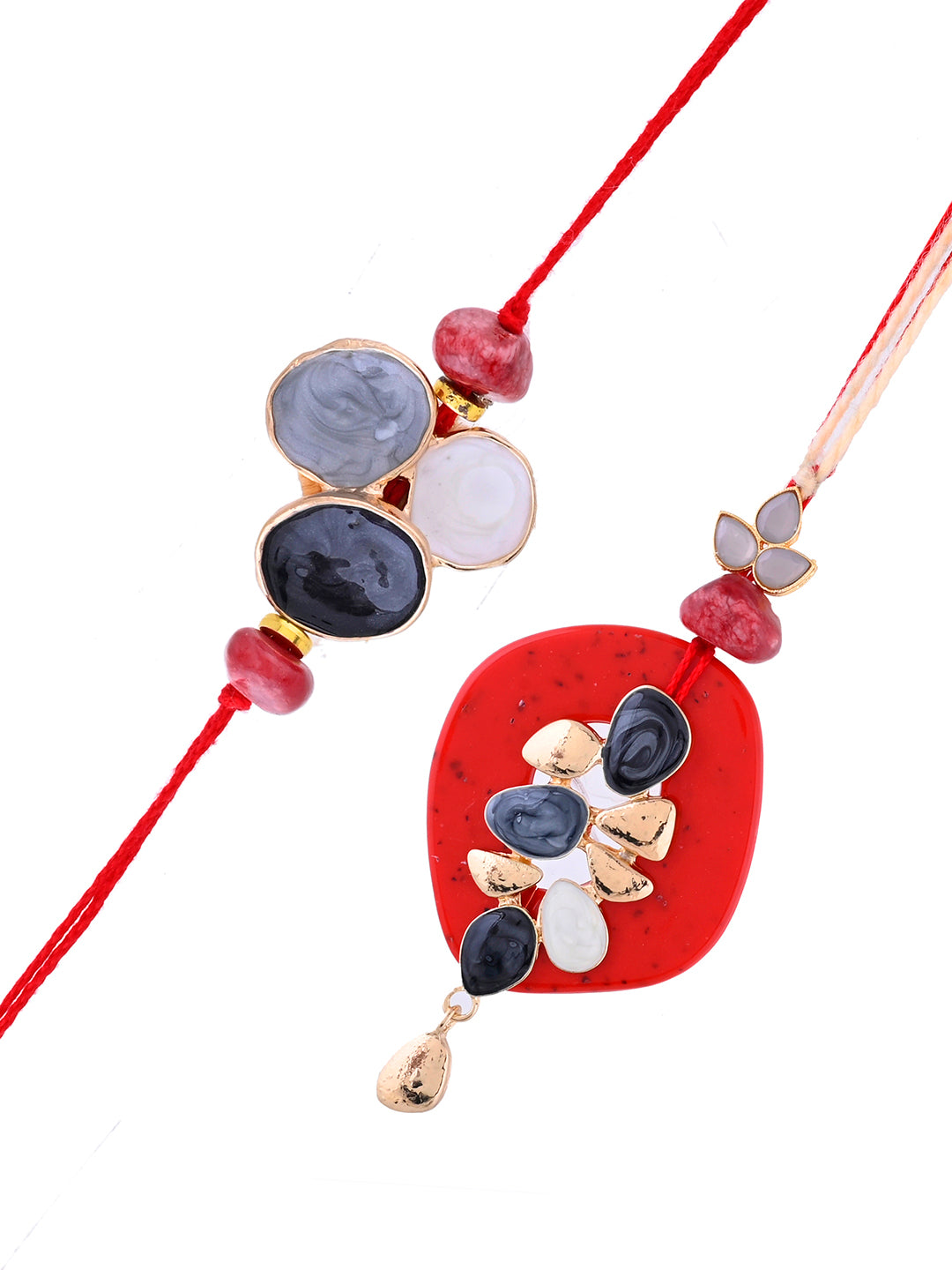 Festive Red Bhaiya Bhabhi Rakhi Set – Handcrafted with Love