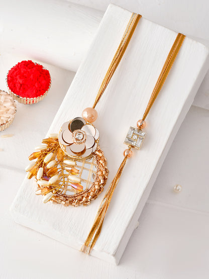 Traditional Luxe Floral Bhaiya Bhabhi Rakhi Combo