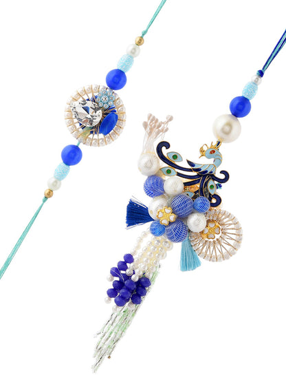 Blue Gold Royal Bhaiya Bhabhi Rakhi