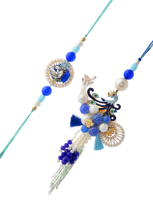 Blue Gold Royal Bhaiya Bhabhi Rakhi