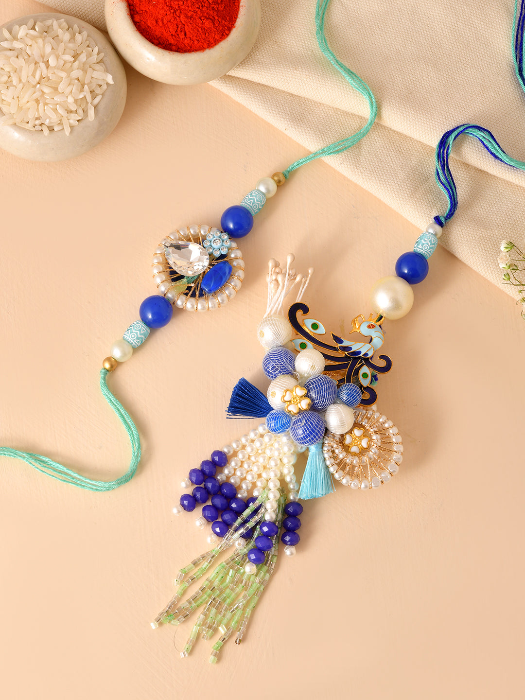 Blue Gold Royal Bhaiya Bhabhi Rakhi