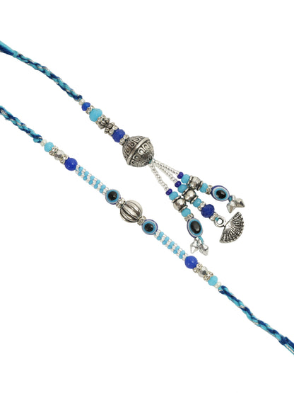 Blue Nazar Rakshak Bhaiya Bhabhi Rakhi Set