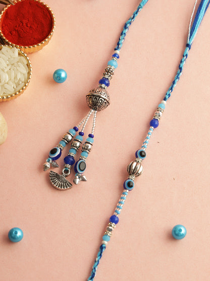 Blue Nazar Rakshak Bhaiya Bhabhi Rakhi Set