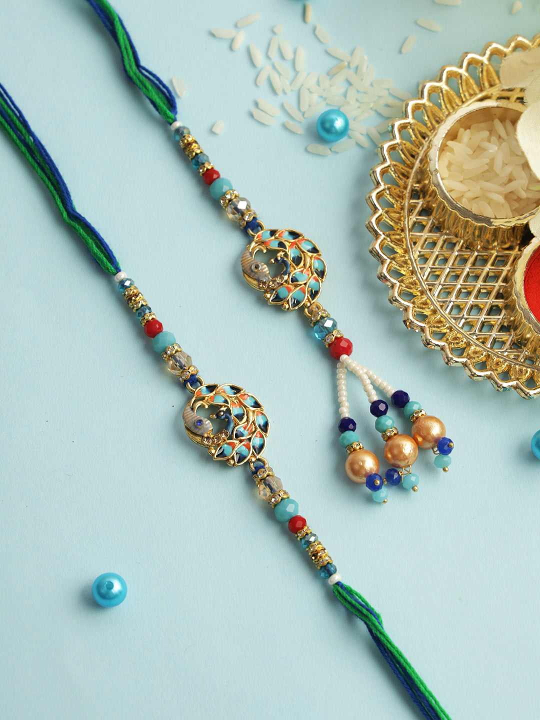 Peacock Delight Bhaiya Bhabhi Rakhi