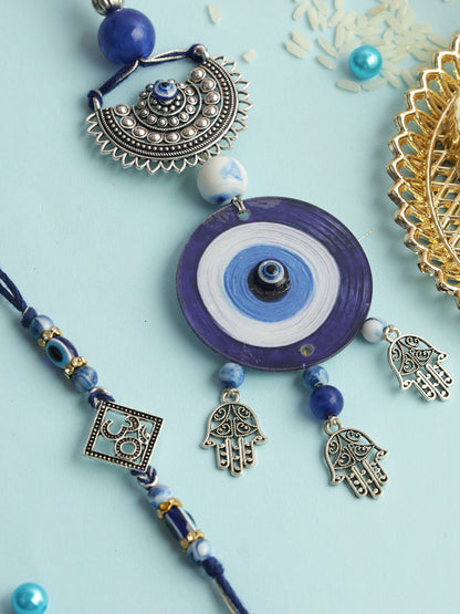 Majestic Evil Eye Bhaiya Bhabhi Rakhi Set