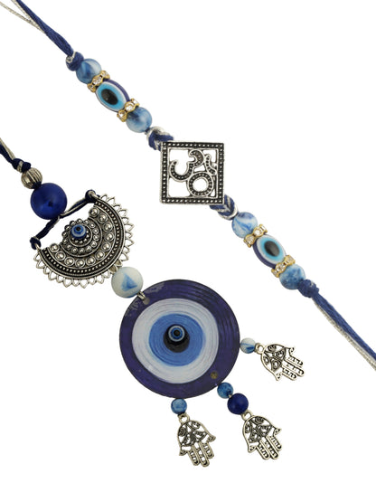 Majestic Evil Eye Bhaiya Bhabhi Rakhi Set