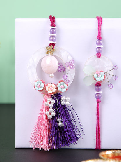 Floral & Thread work Bhaiya Bhabhi Rakhi