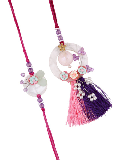 Floral & Thread work Bhaiya Bhabhi Rakhi