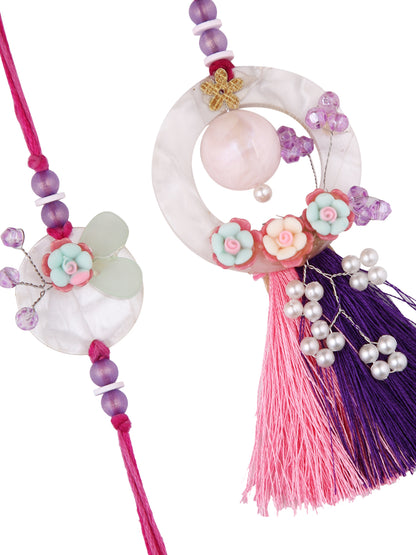 Floral & Thread work Bhaiya Bhabhi Rakhi