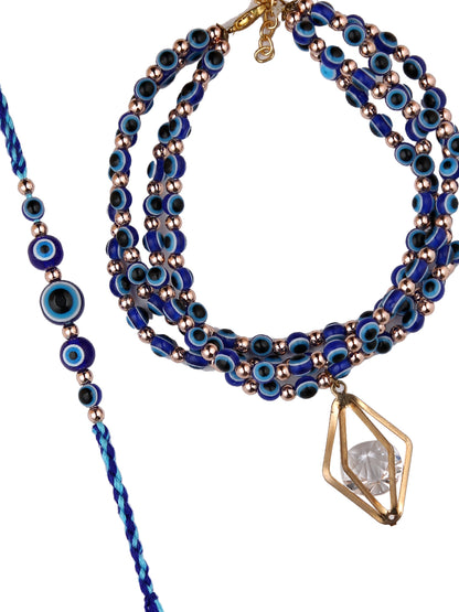Blue Eye Evil Multilayered Bhaiya Bhabhi Rakhi