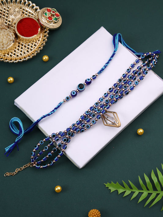 Blue Eye Evil Multilayered Bhaiya Bhabhi Rakhi