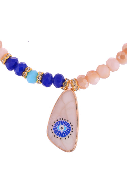 Premium Evil Eye Rakhi Bracelet Combo For Bhaiya Bhabhi With Luxe Beads with Box