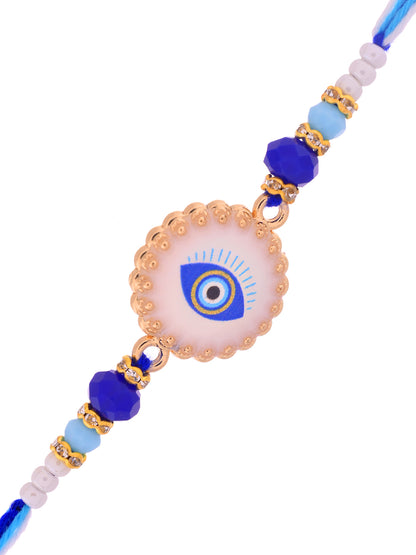 Premium Evil Eye Rakhi Bracelet Combo For Bhaiya Bhabhi With Luxe Beads