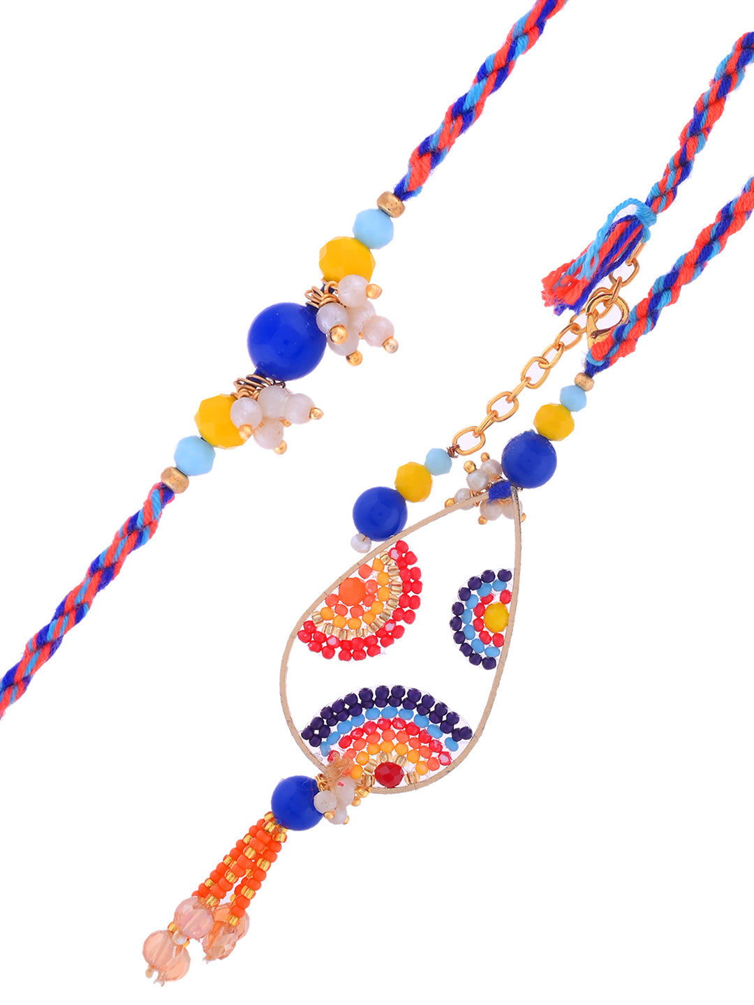 Vibrant Multicolor Lumba Rakhi Set With Box