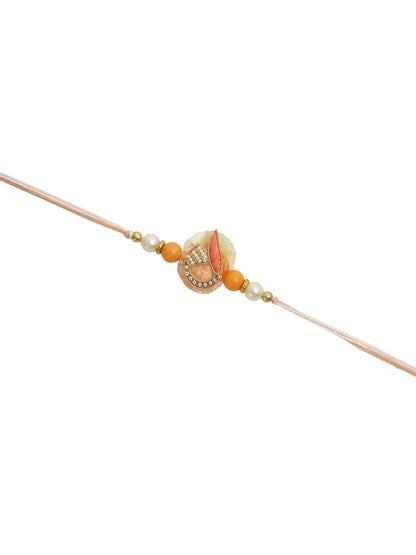 Pink Floral Blossom Bhaiya Bhabhi Rakhi Set