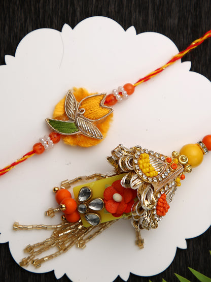 Bunch of Beads and Stone Work Bhaiya Bhabhi Rakhi