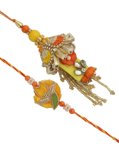 Bunch of Beads and Stone Work Bhaiya Bhabhi Rakhi