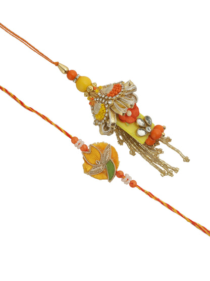 Bunch of Beads and Stone Work Bhaiya Bhabhi Rakhi