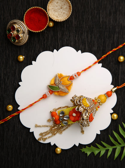 Bunch of Beads and Stone Work Bhaiya Bhabhi Rakhi