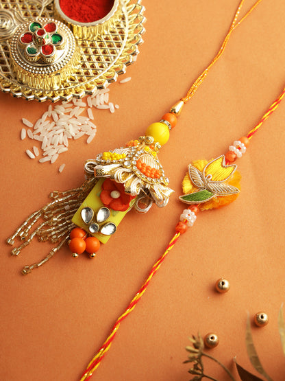 Bunch of Beads and Stone Work Bhaiya Bhabhi Rakhi