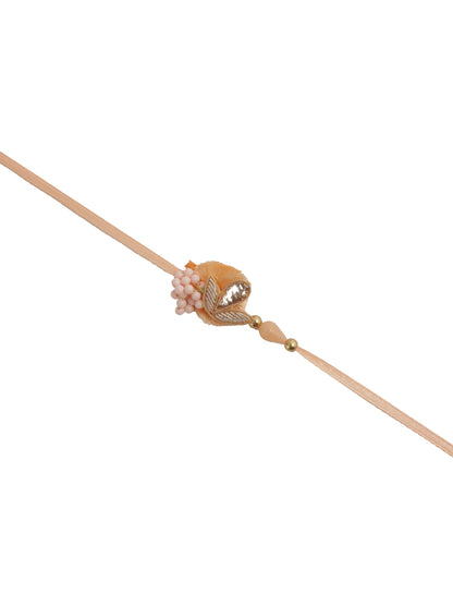 Pink Pearl Embellished Rakhi Set