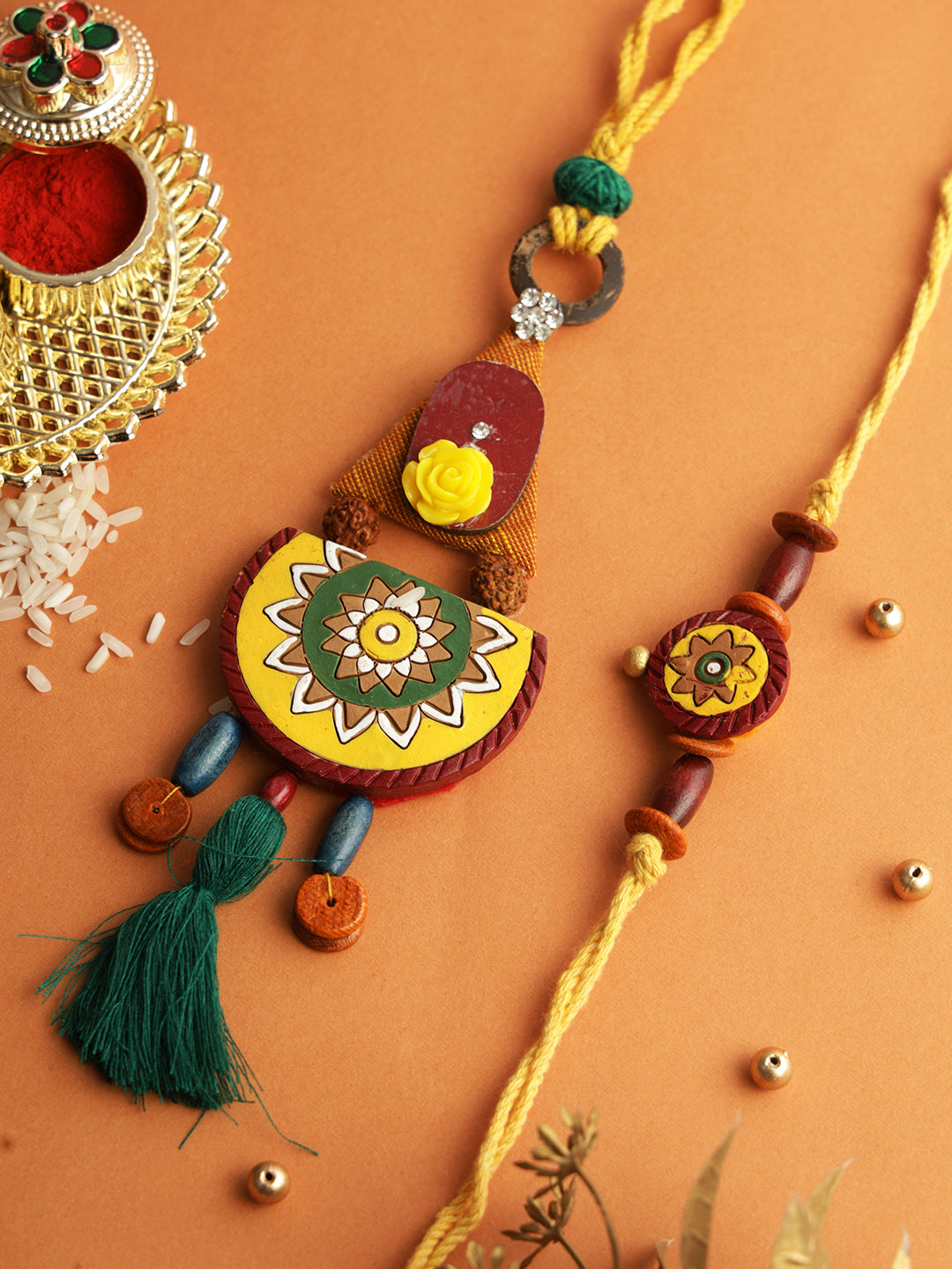 Traditional Artistry Bhaiya Bhabhi Rakhi Pair