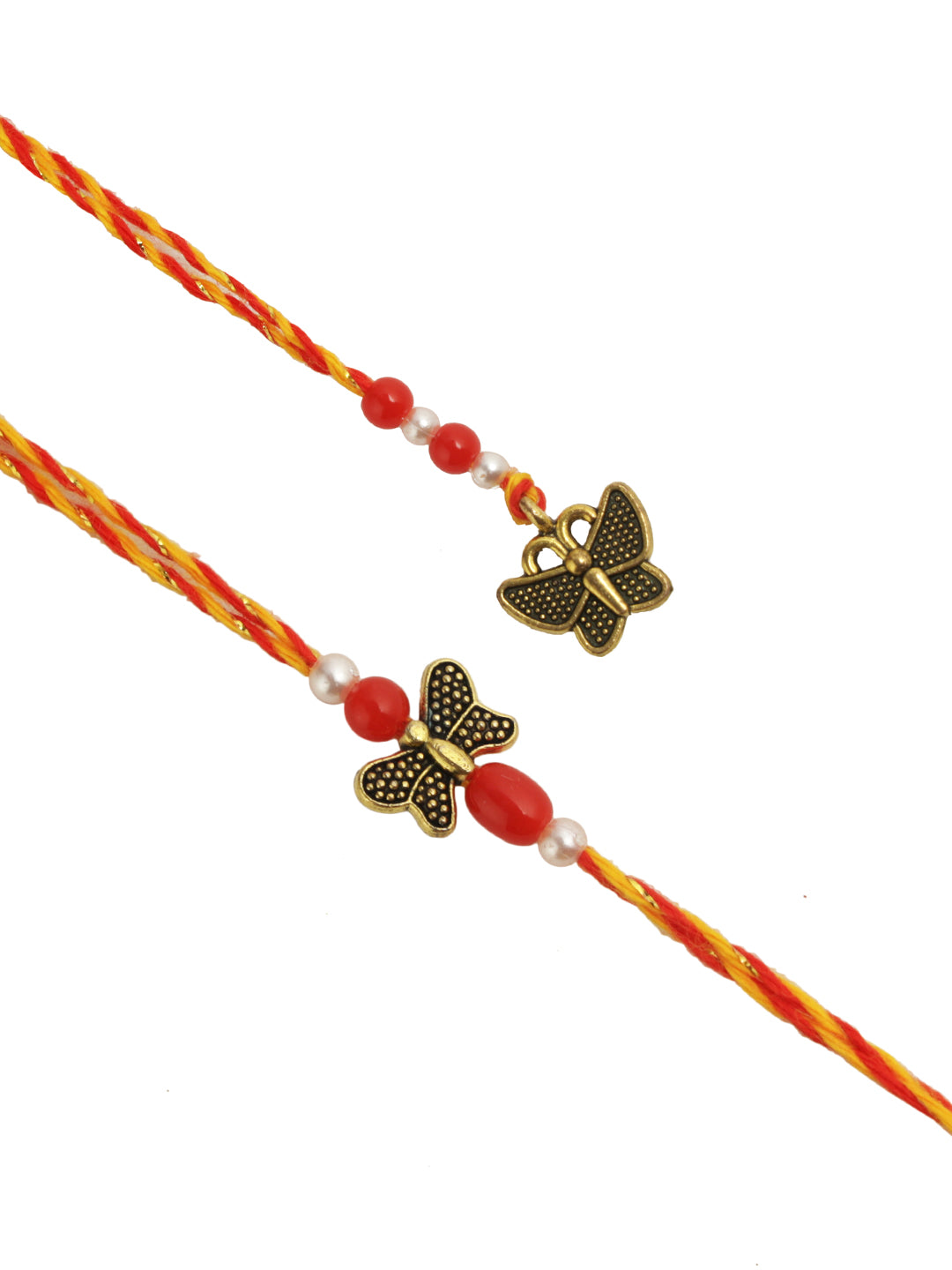 Delicate Butterfly Charm Bhaiya Bhabhi Rakhi Pair
