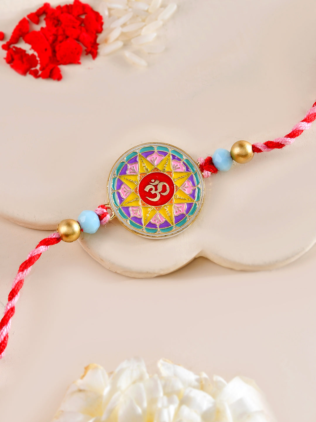 Om Symbol Rakhi with Ganesh Thali