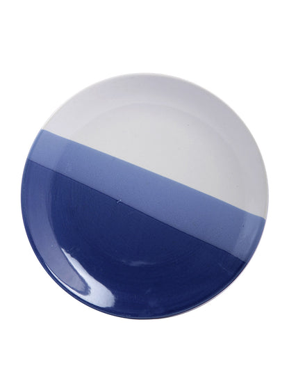 Blue & White Half n Half Shade Full Plate 2pc