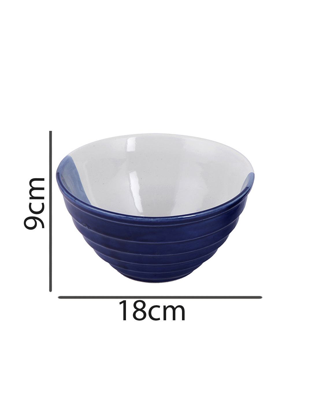 Blue & White Half n Half Shade Curry Bowl 2pc