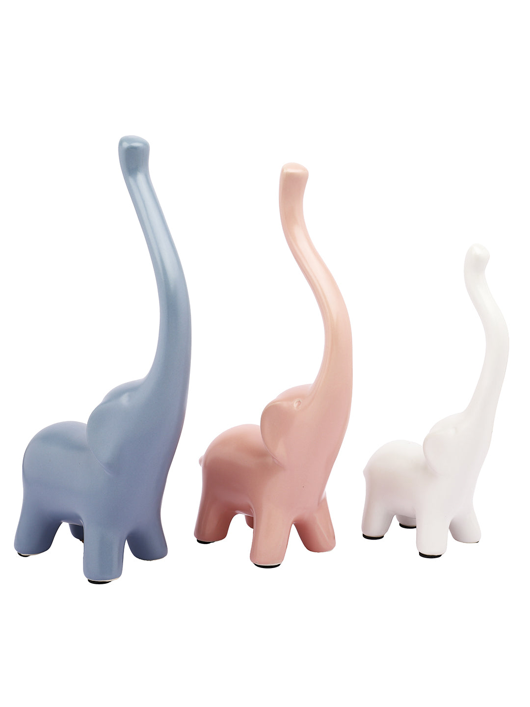 Set of 3 Colorful Elephant Showpieces